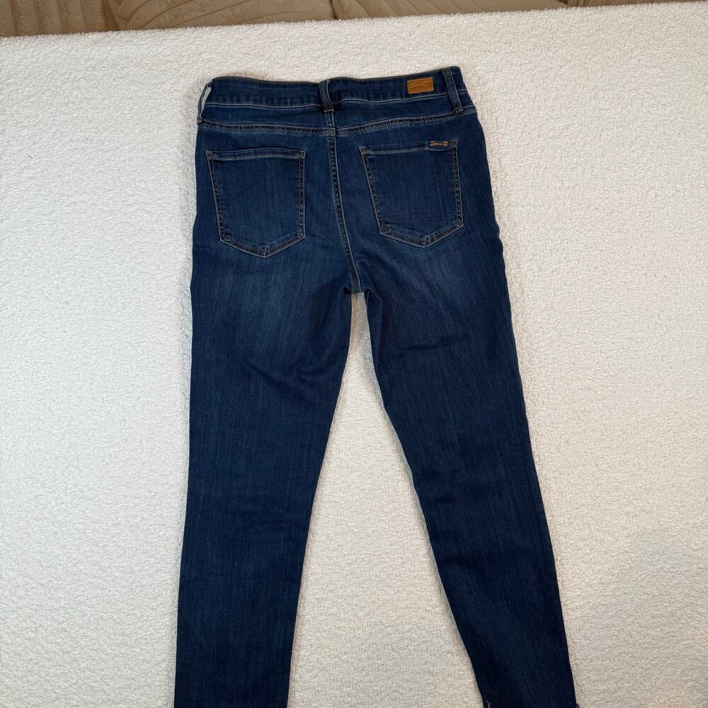 Seven7 high rise slim straight womens jeans size 6 dark wash - Picture 9 of 12